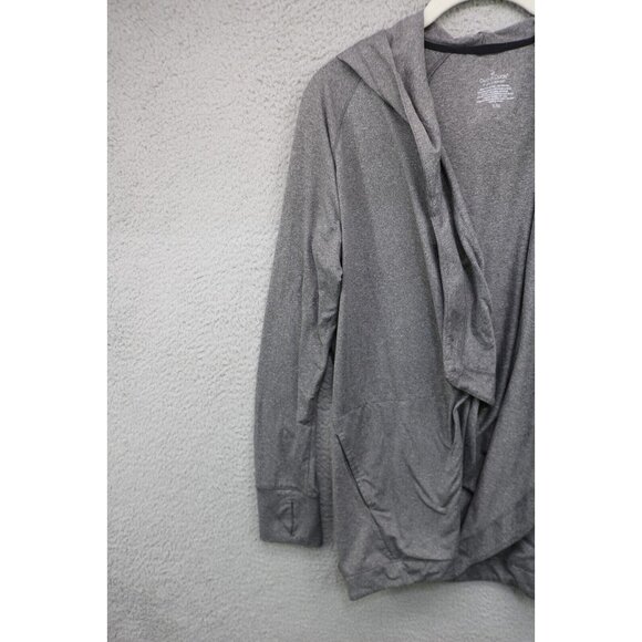 Cuddl Duds Flex Comfort Hooded Open Front Cardigan-S/M-Thumbholes-Soft-Pockets - Picture 4 of 11